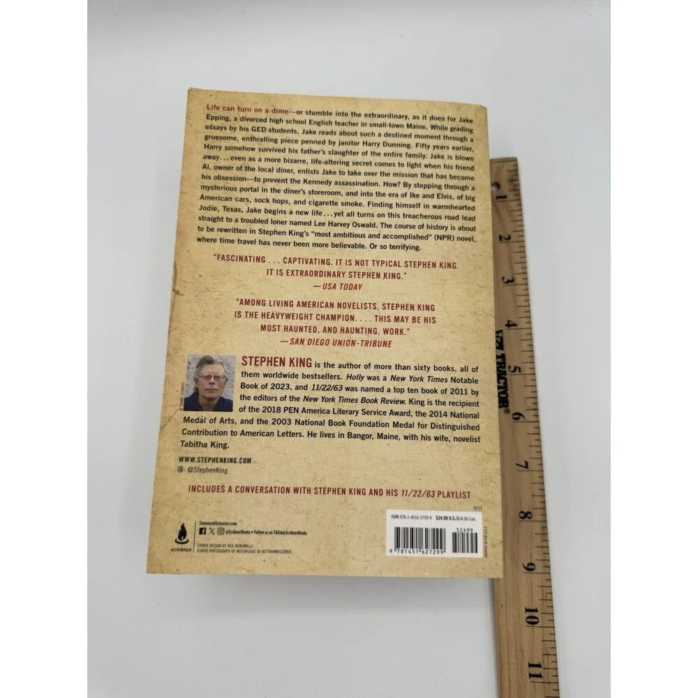 11/22/63 by Stephen King Trade Paperback 2012 Time Travel Novel